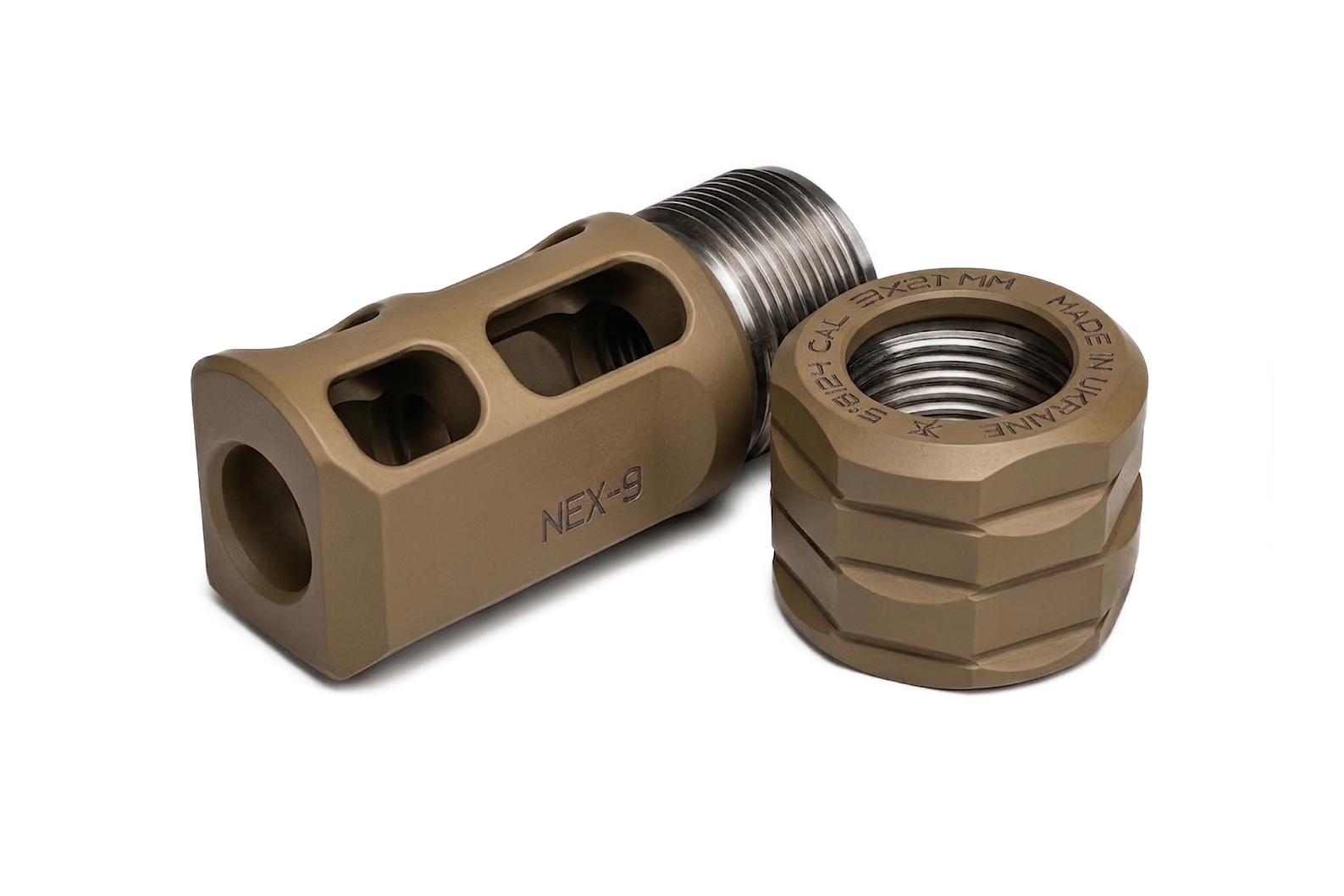 ДГК IMPACT XGUN NEX 9 калібр 9 мм різьба 1/2"-28 , FDE нержавіюча сталь 420 AISI - Зображення 2